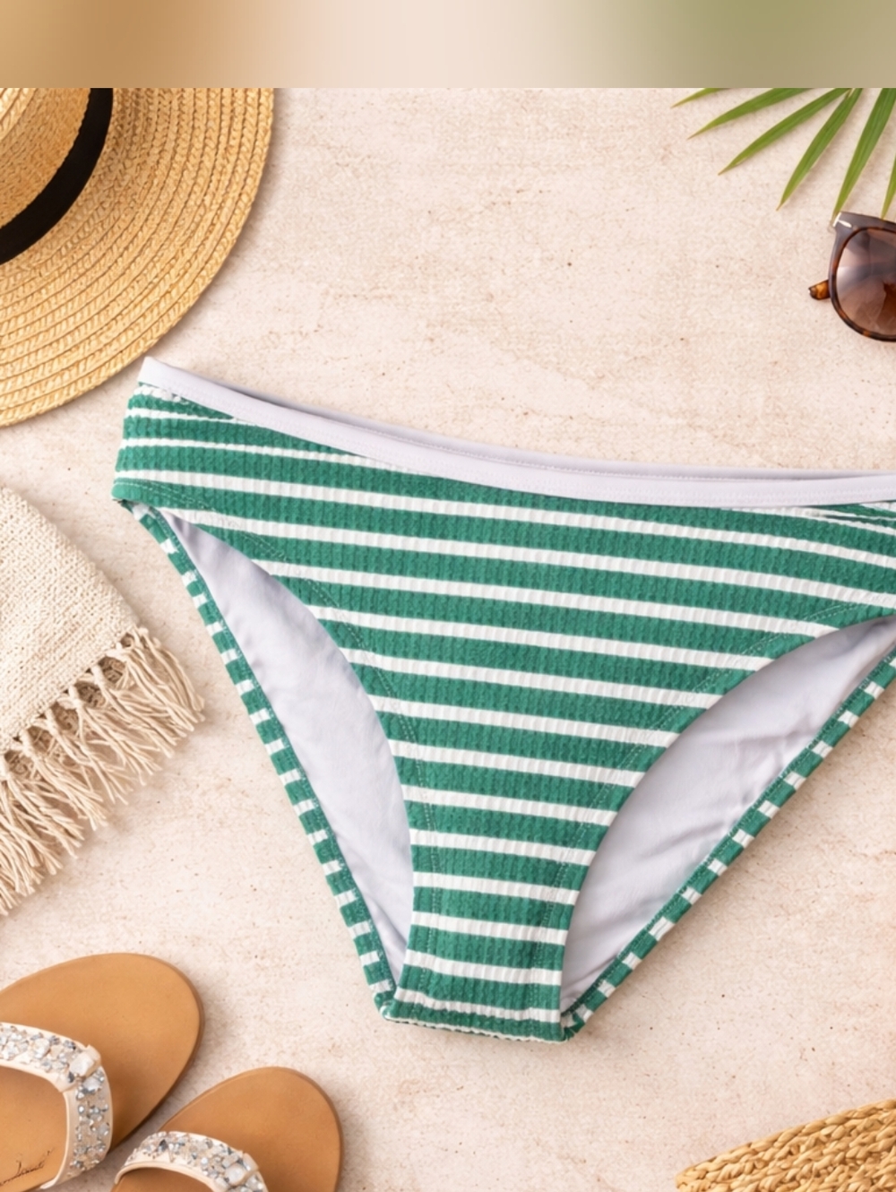 XL Green&White CUPSHE bikini Bottoms.